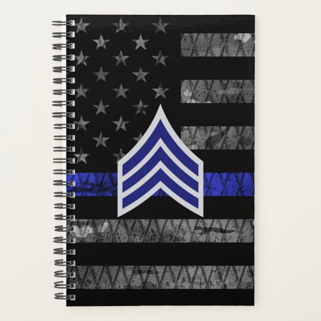 Agenda Sargento Stripes Thin Blue Line Sinalizador de Dis (Frente)