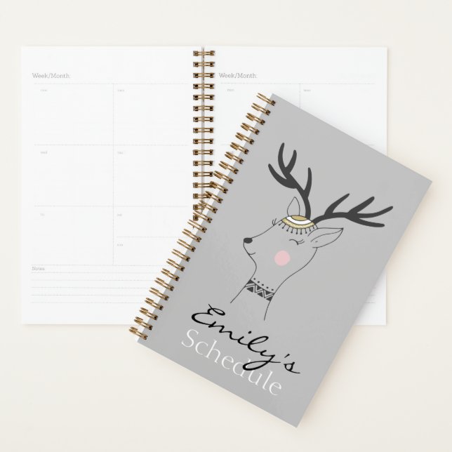 Agenda Scandinávia cervo branco personalizado (Exibição)