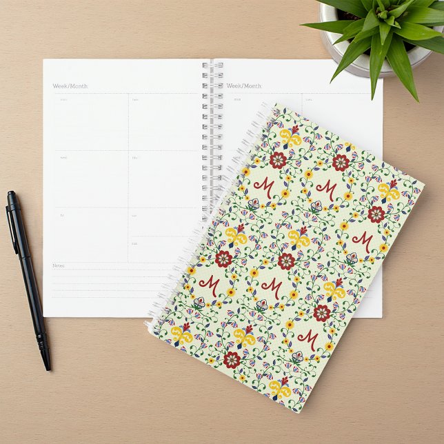 Agenda Scandinavian Rosemaling Monogram Pattern Nordic (Criador carregado)