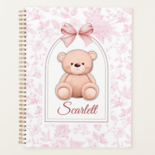 Agenda Scarlett Design de Enfermeiro de Urso Rosa Perso