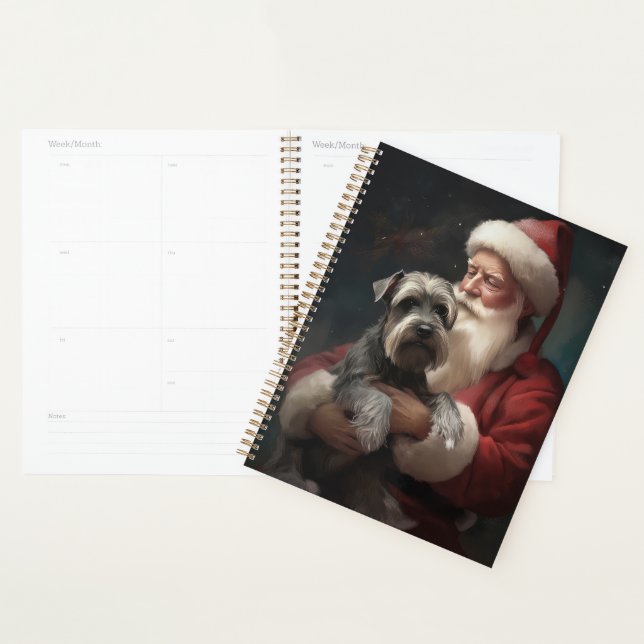 Agenda Schnauzer Com Papai Noel Natal Festivo (Exibição)
