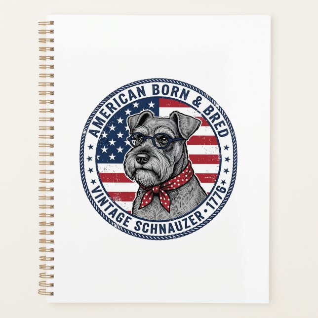 Agenda Schnauzer Patriótico Vintage (Frente)