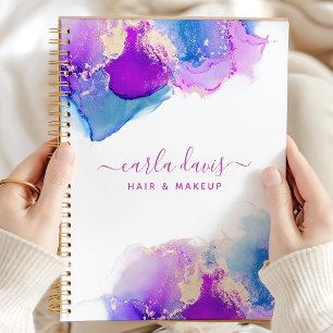 Agenda Script de Assinatura Tinta Azul Roxa