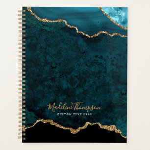 Agenda Script Dourado de Geode Agato de Teal Glam