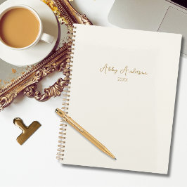 Agenda Script Dourado Mínimo Moderno Simples | Desligado