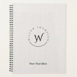 Agenda Script Elegante De Linn Branco Russo Monograma