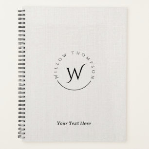 Agenda Script Elegante De Linn Branco Russo Monograma