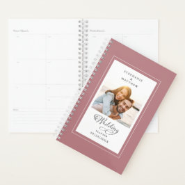 Agenda Script Elegante de Rosa de Foto Personalizada de C