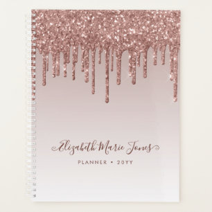 Agenda Script Elegante de Unidades de Brilho Dourado do R