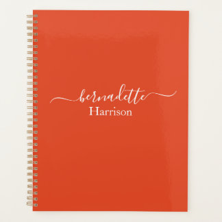Agenda Script Elegante | Nome personalizado | Laranja
