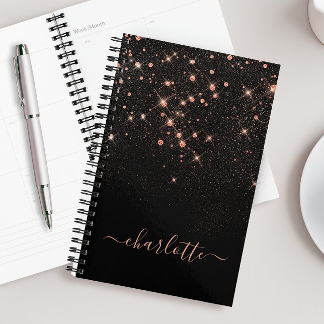 Agenda Script Glamoroso Elegante Glitter Glitter Dourado (Criador carregado)