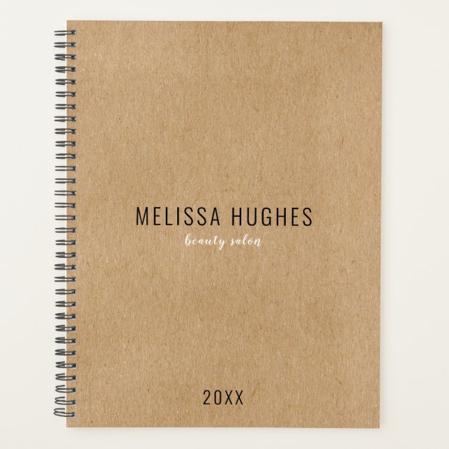 Agenda Script Kraft Rustic Minimalista Simples (Frente)