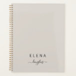 Agenda Script Neutro de Monograma Minimalista Moderno<br><div class="desc">Computador portátil monograma elegante minimalista e personalizado,  de cor neutra. Adequado para pequenas empresas,  escritórios domésticos,  profissionais empresariais ou independentes,  escola.</div>