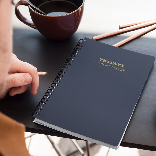 Agenda Script Profissional Azul e Dourado do Marinho Mode (Criador carregado)