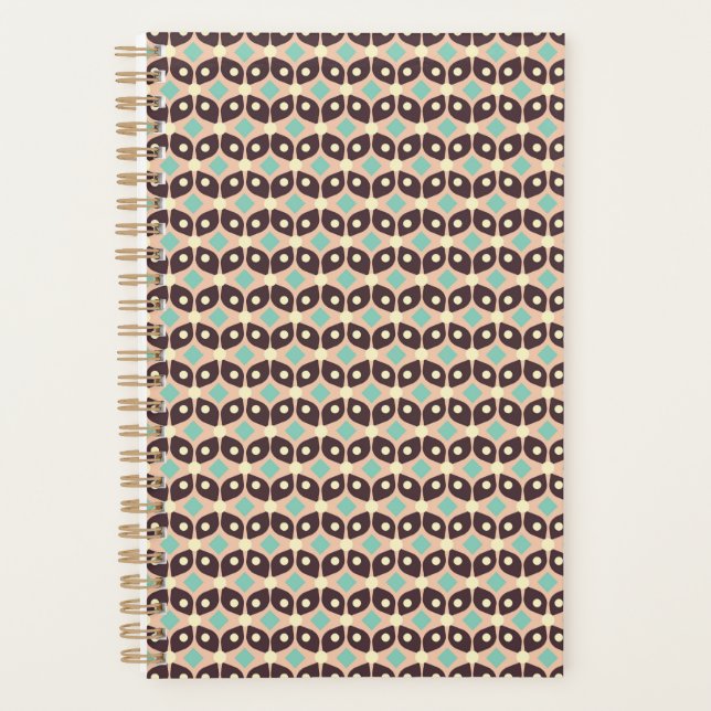 Agenda Seamless geometric pattern in dark brown leaf  (Frente)