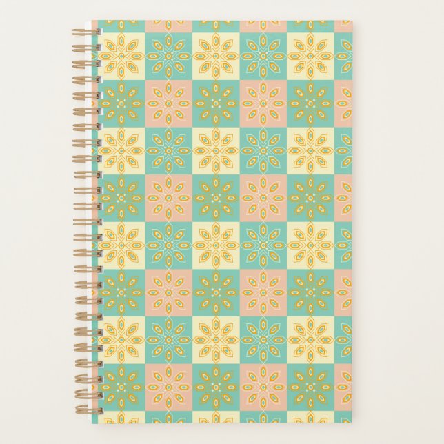 Agenda Seamless pattern with geometric floral motifs (Frente)
