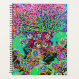 Agenda Sedum Roxo Groovy Abstrato Psicodélico