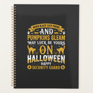 Agenda Segurança Halloween Gatos Pretos e Abóboras D
