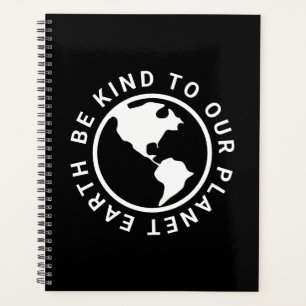 Agenda Seja gentil com nosso planeta Terra negro branco m