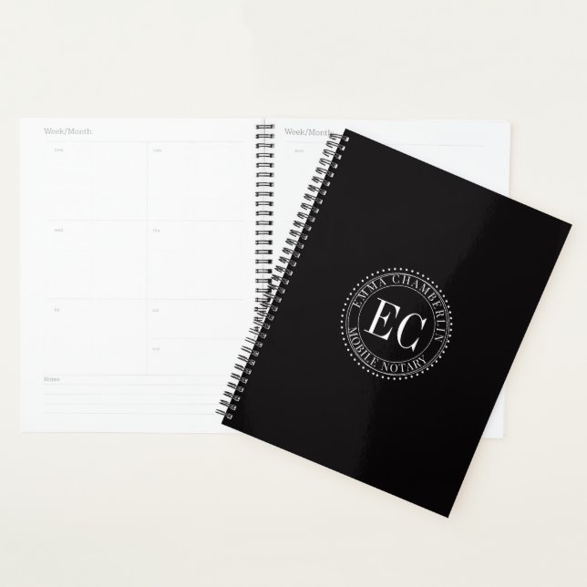 Agenda Selo de Notário Público Móvel Personalizado Logoti (Exibição)