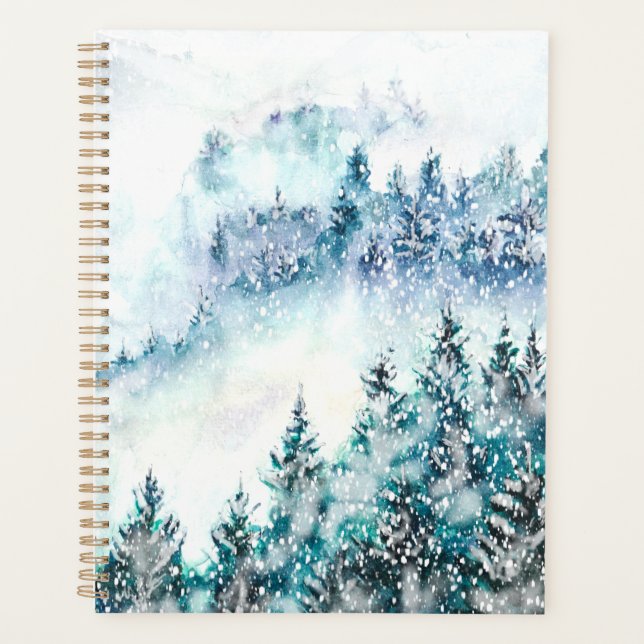 Agenda selva de pinheiros com pintura manual (Frente)