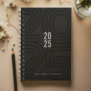 Agenda Semana Espiral Bloqueada Preta