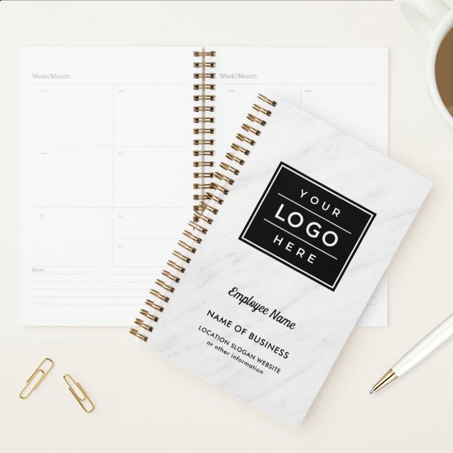 Agenda Semanal de Mármore Branco Personalizada (Criador carregado)