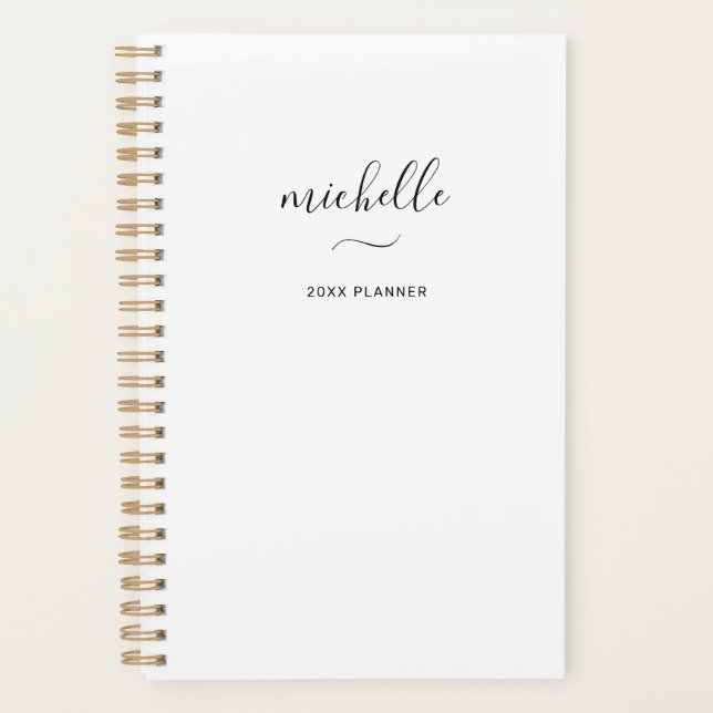 Agenda Semanal Mensal do Script Monograma Moderno (Frente)