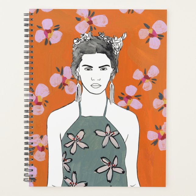 Agenda Senhora do Flor Rosa - Laranja (Frente)