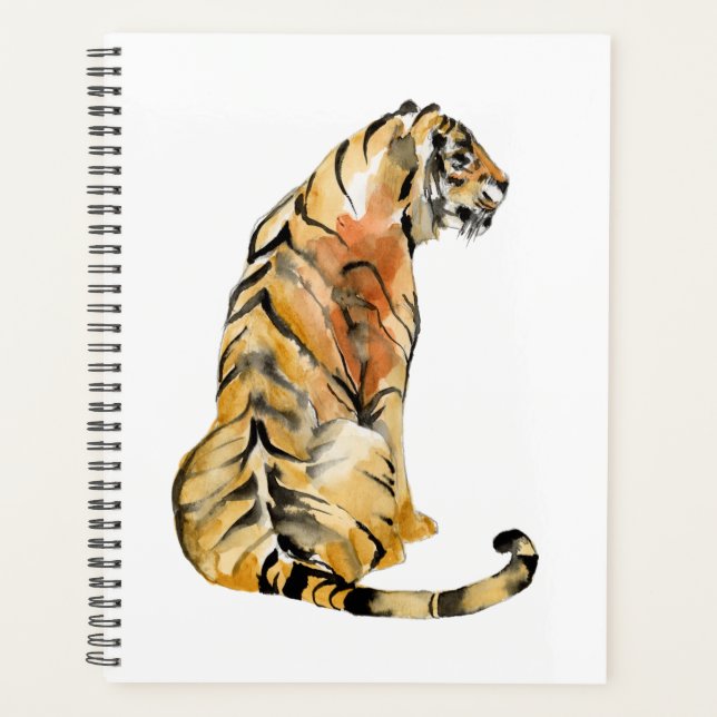 Agenda Sentado de Tigre de Aquarela (Frente)