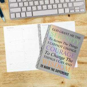 Agenda Serenity Prayer Colorful Rainbow