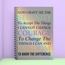 Agenda Serenity Prayer Colorida Arco-Íris Colorido