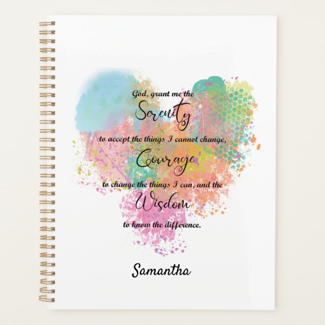 Agenda Serenity Prayer Watercolor (Frente)