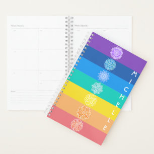 Agenda Sete Chakras White Mandalas Rainbow