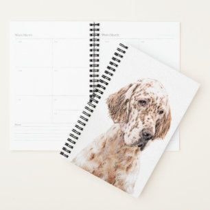 Agenda Setter Inglês Laranja Belton Pintando Arte Cão