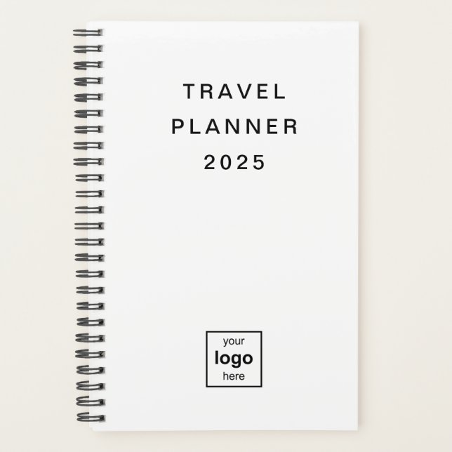 Agenda Seu logotipo aqui, Viagem preto e branco (Frente)