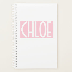 Agenda Seu Nome Texto Branco em Negrito sobre Rosa Clar