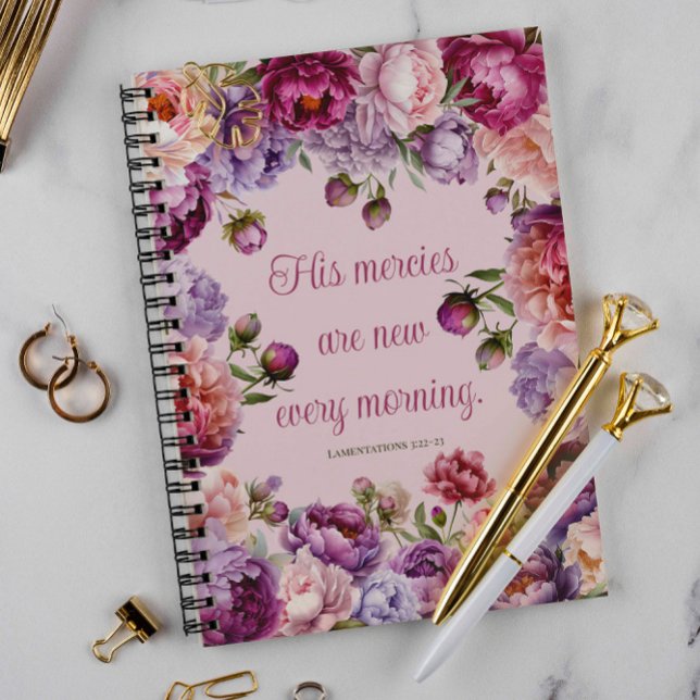 Agenda Seus Compaixões Watercolor Floral Bíblia Versa Pla (His Mercies Watercolor Floral Bible Verse Planner)