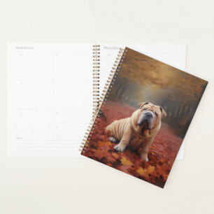 Agenda Shar Pei no outono deixa cair inspiração