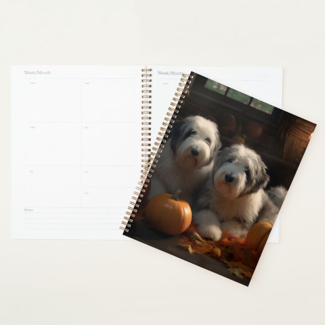 Agenda Sheepdog Inglês Puppy Autumn Delight Pumpkin (Exibição)