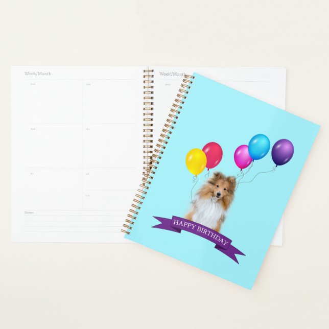 Agenda Sheltie Shetland Sheepdog Happy Birthday Gift Bag (Exibição)