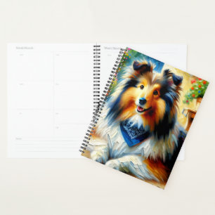 Agenda Shetland Sheepdog na cena do Jardim de Algodão