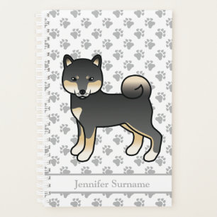 Agenda Shiba, Preto E Tano, Em Cão E Patas E Texto