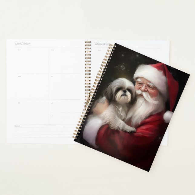 Agenda Shih Tzu Com Papai Noel Natal Festivo (Exibição)