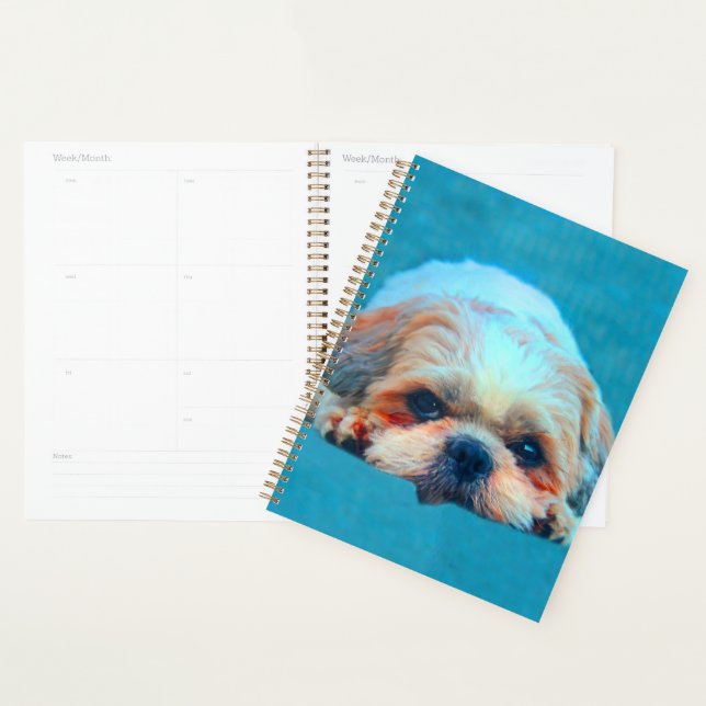 Agenda Shih Tzu Dog Aquarela Retrato (Exibição)