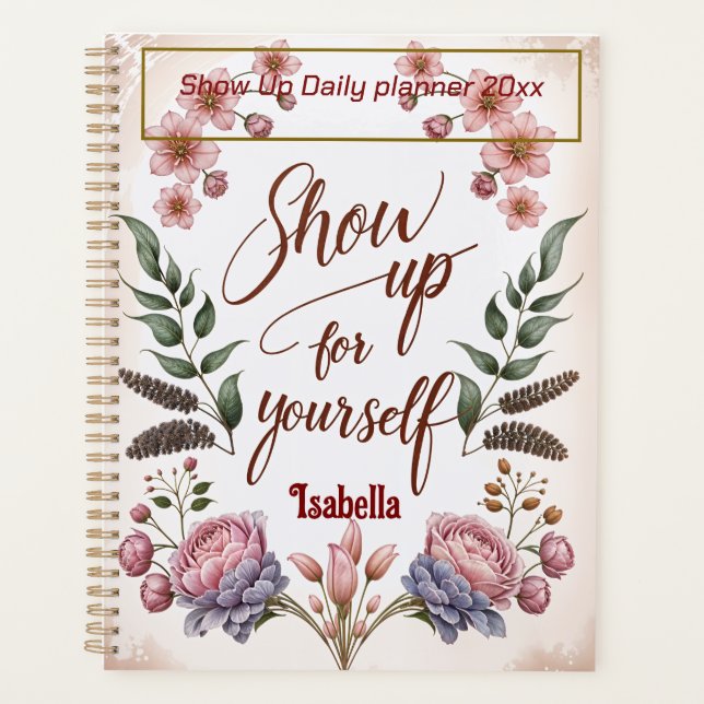 Agenda “Show Up for Yourself” with Custom Name (Frente)