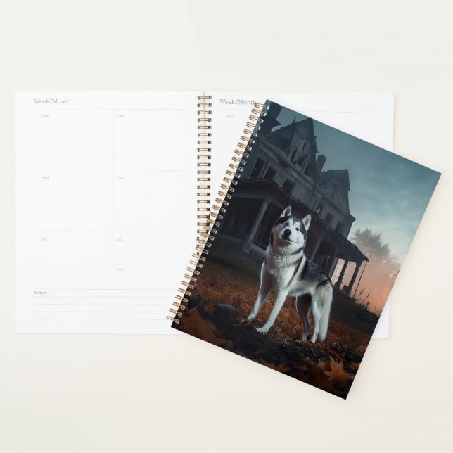 Agenda Siberian Husky Dia das Bruxas Assustador (Exibição)