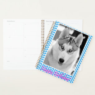 Agenda Siberian Husky Dog Blue Happy Birday