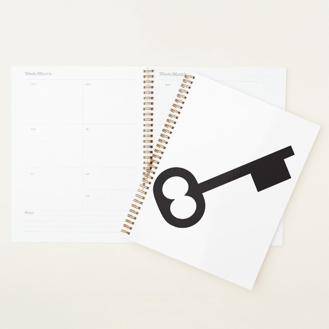Agenda Silhouette de chave Vintage Minimalista (Criador carregado)