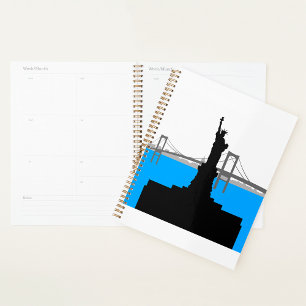 Agenda Silhueta da Estátua da Liberdade Skyline de Nova Y